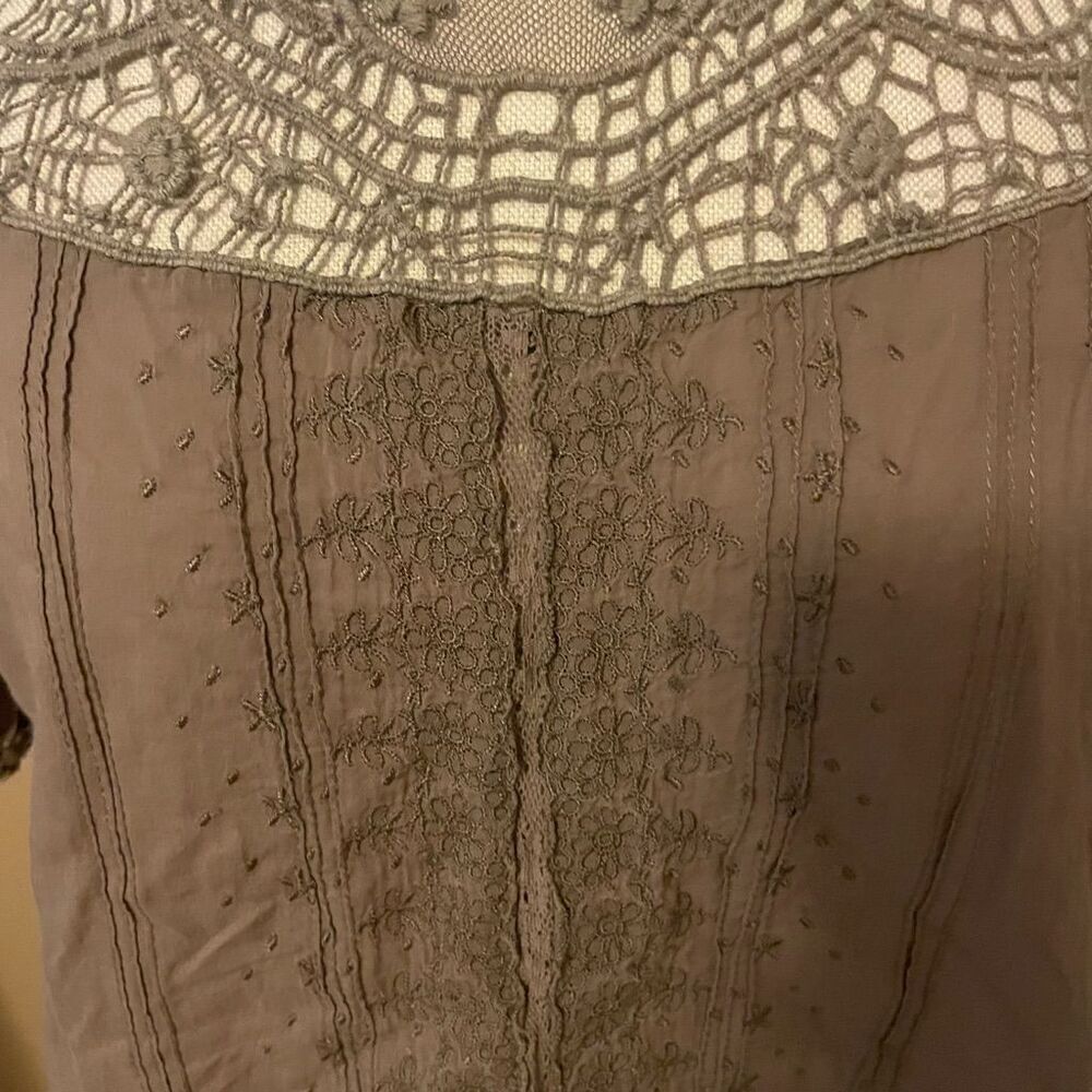 Sanctuary knit lace brown blouse small - Picture 2 of 11